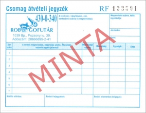 átvételi jegyzék - minta