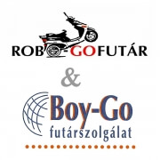 Robogófutár és Boy-Go futár logo - cég egyesülés cikk illusztráció